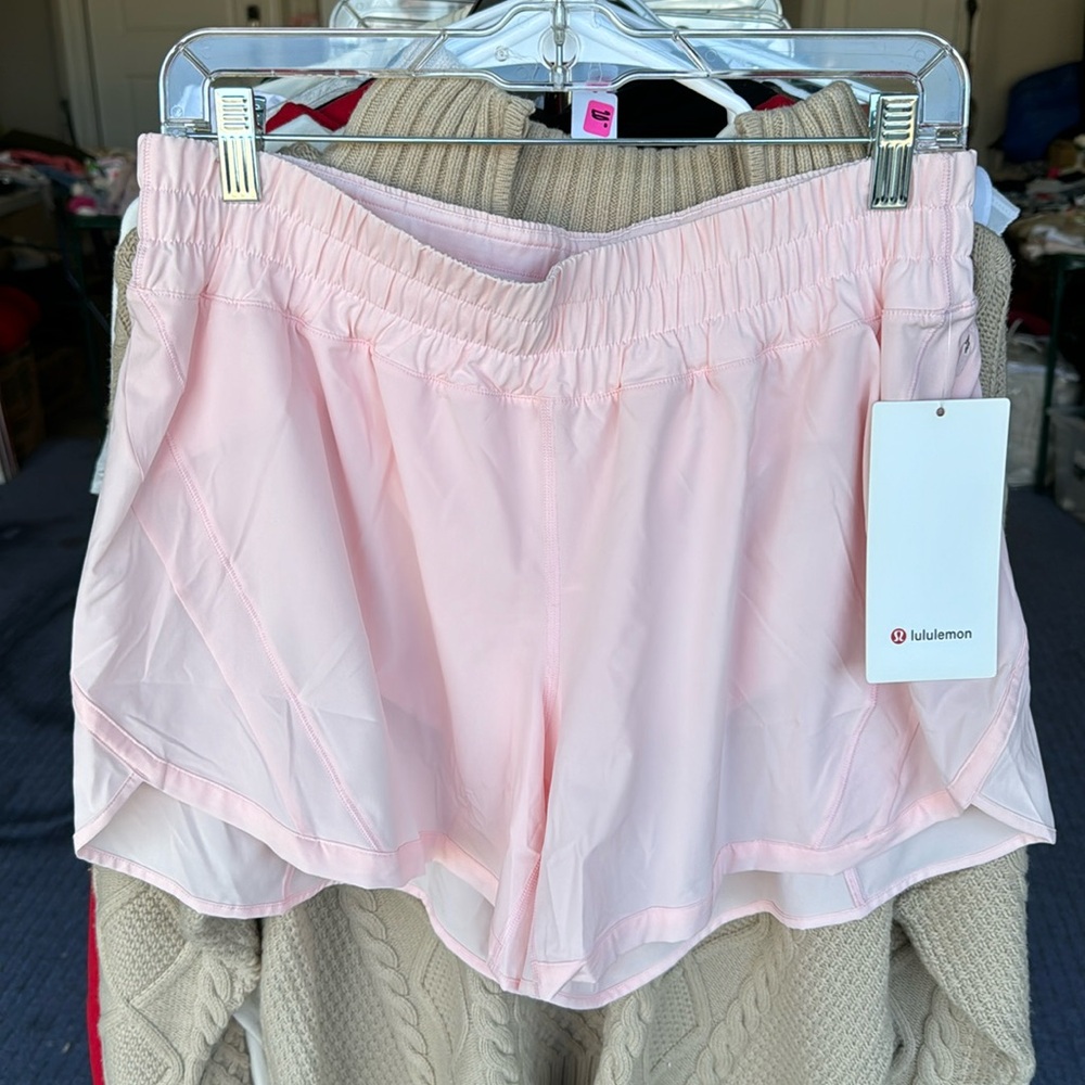NWT Lululemon 5” Track That Lined Pale Pink Short